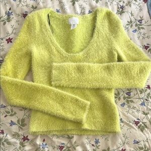 Zara Lime Green Fuzzy Sweater